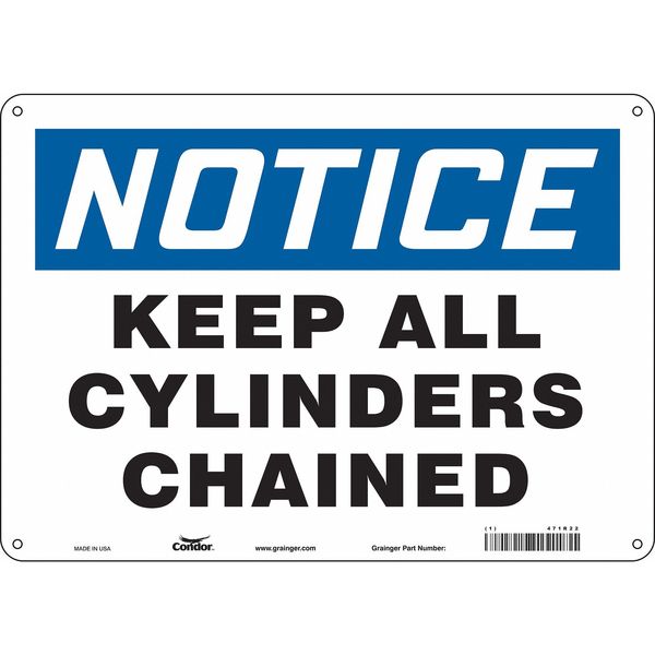 Safety Sign, 10 in Height, 14 in Width, Aluminum, Horizontal Rectangle, English, 471R22