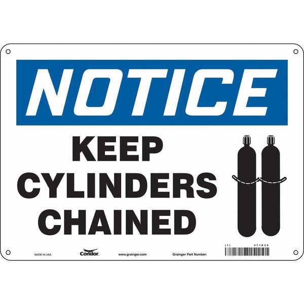 Safety Sign, 10 in Height, 14 in Width, Aluminum, Horizontal Rectangle, English, 471R28