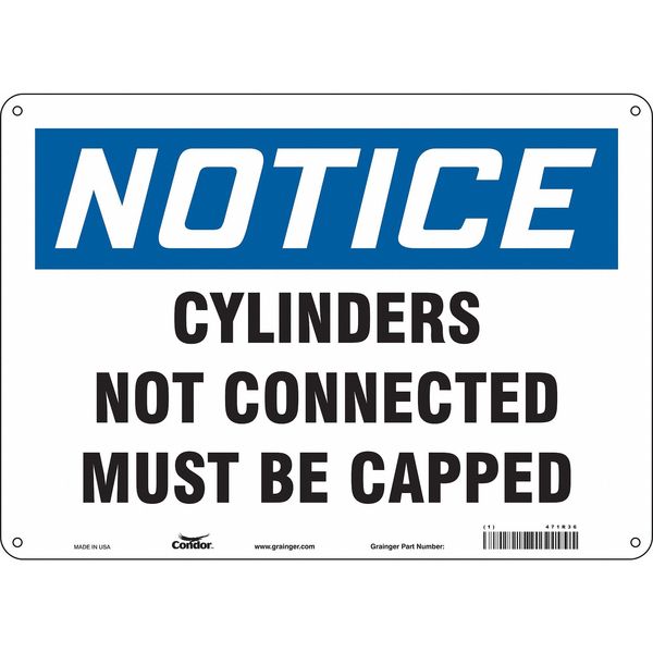 Safety Sign, 10 in Height, 14 in Width, Aluminum, Horizontal Rectangle, English, 471R36