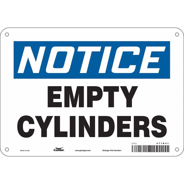 Safety Sign, 7 in Height, 10 in Width, Aluminum, Vertical Rectangle, English, 471R41