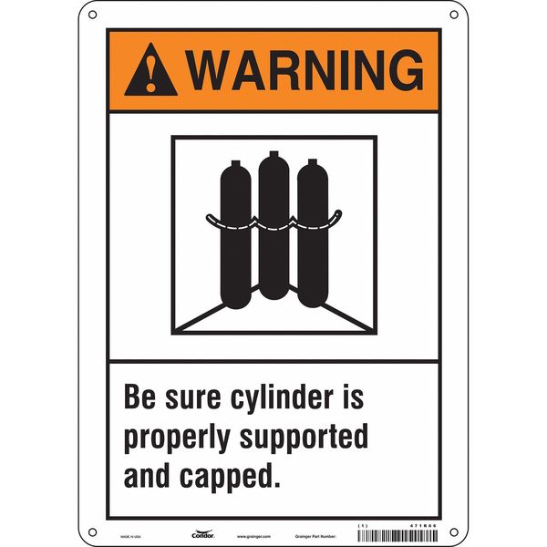 Safety Sign, 14 in Height, 10 in Width, Aluminum, Vertical Rectangle, English, 471R66