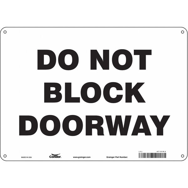 Safety Sign, 10 in Height, 14 in Width, Aluminum, Horizontal Rectangle, English, 471V93