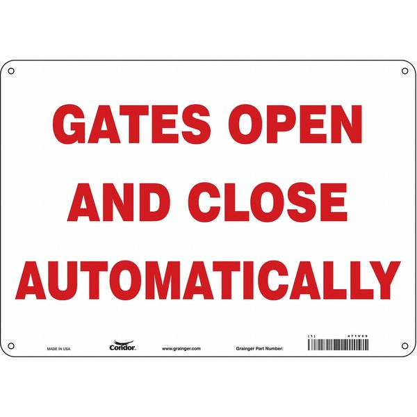 Safety Sign, 10 in Height, 14 in Width, Aluminum, Horizontal Rectangle, English, 471V99