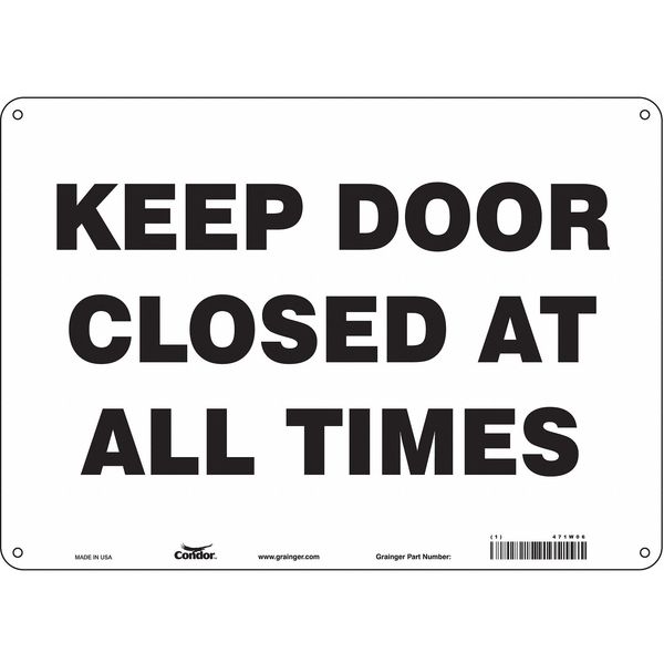 Safety Sign, 10 in Height, 14 in Width, Aluminum, Horizontal Rectangle, English, 471W06