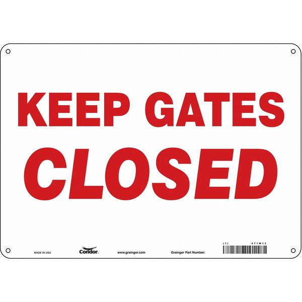 Safety Sign, 10 in Height, 14 in Width, Aluminum, Horizontal Rectangle, English, 471W13