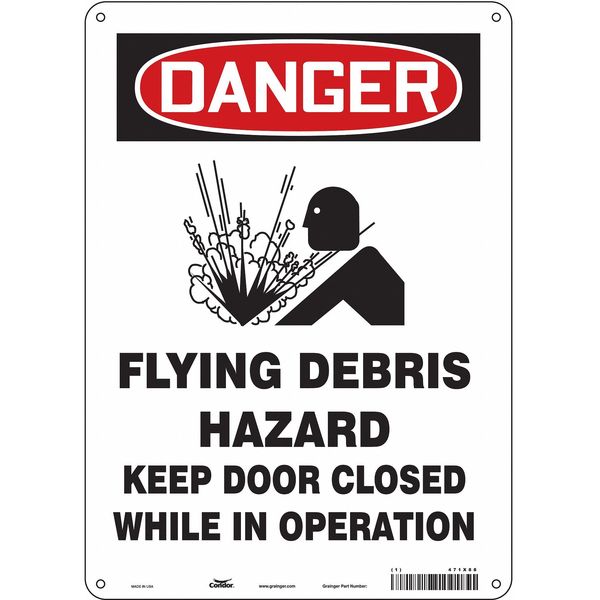 Safety Sign, 14 in Height, 10 in Width, Aluminum, Vertical Rectangle, English, 471X88