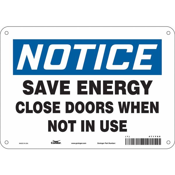 Safety Sign, 7 in Height, 10 in Width, Aluminum, Vertical Rectangle, English, 471Y88