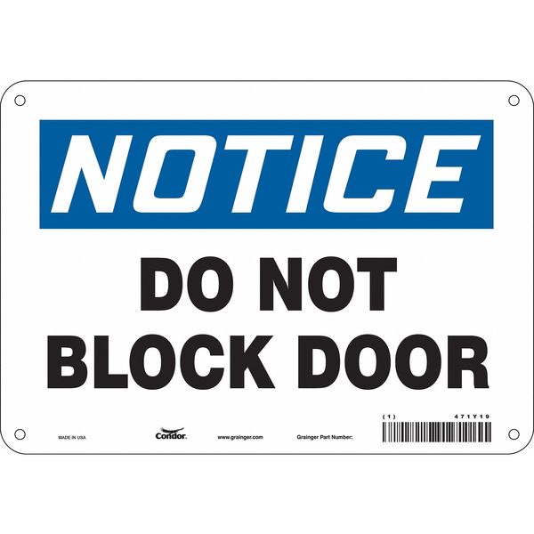 Safety Sign, 7 in Height, 10 in Width, Aluminum, Vertical Rectangle, English, 471Y19