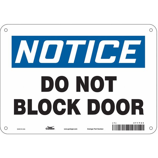 Safety Sign, 7 in Height, 10 in Width, Polyethylene, Vertical Rectangle, English, 471Y23