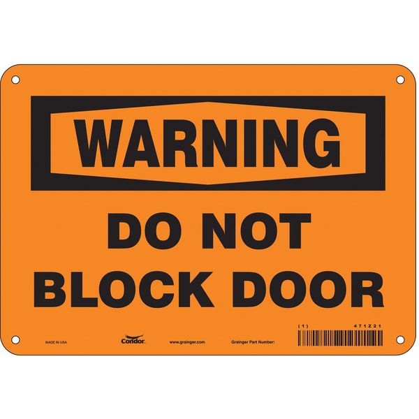 Safety Sign, 7 in Height, 10 in Width, Aluminum, Vertical Rectangle, English, 471Z21
