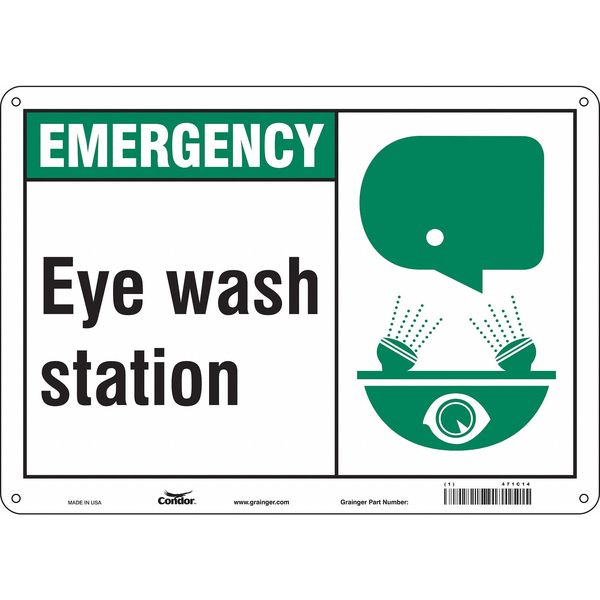 Safety Sign, 10 in Height, 14 in Width, Aluminum, Horizontal Rectangle, English, 471C14