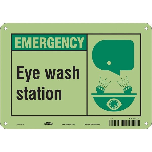 Safety Sign, 7 in Height, 10 in Width, Aluminum, Vertical Rectangle, English, 471C22