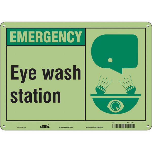 Safety Sign, 10 in Height, 14 in Width, Aluminum, Horizontal Rectangle, English, 471C23