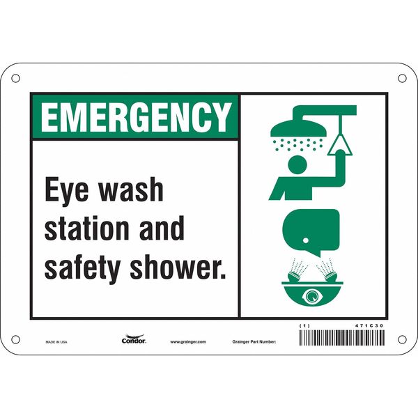 Safety Sign, 7 in Height, 10 in Width, Aluminum, Vertical Rectangle, English, 471C30