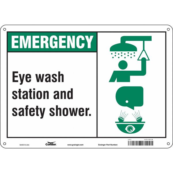 Safety Sign, 10 in Height, 14 in Width, Polyethylene, Horizontal Rectangle, English, 471C35