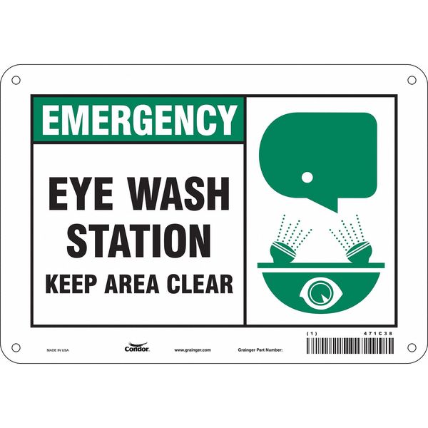 Safety Sign, 7 in Height, 10 in Width, Aluminum, Vertical Rectangle, English, 471C38