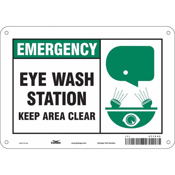 Safety Sign, 7 in Height, 10 in Width, Polyethylene, Vertical Rectangle, English, 471C42
