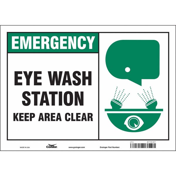 Safety Sign, 10 in Height, 14 in Width, Vinyl, Horizontal Rectangle, English, 471C47