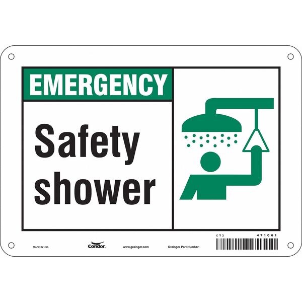 Safety Sign, 7 in Height, 10 in Width, Aluminum, Vertical Rectangle, English, 471C61