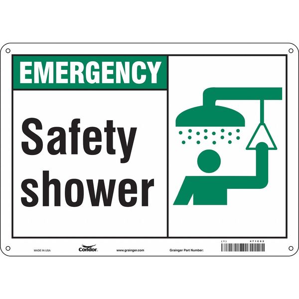 Safety Sign, 10 in Height, 14 in Width, Aluminum, Horizontal Rectangle, English, 471C62