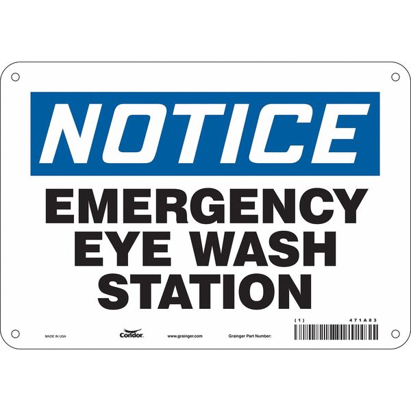 Safety Sign, 7 in Height, 10 in Width, Aluminum, Vertical Rectangle, English, 471A83
