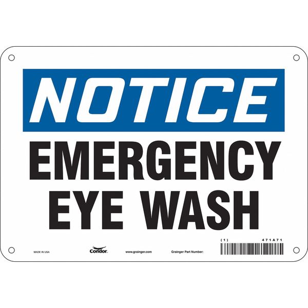 Safety Sign, 7 in Height, 10 in Width, Aluminum, Vertical Rectangle, English, 471A71