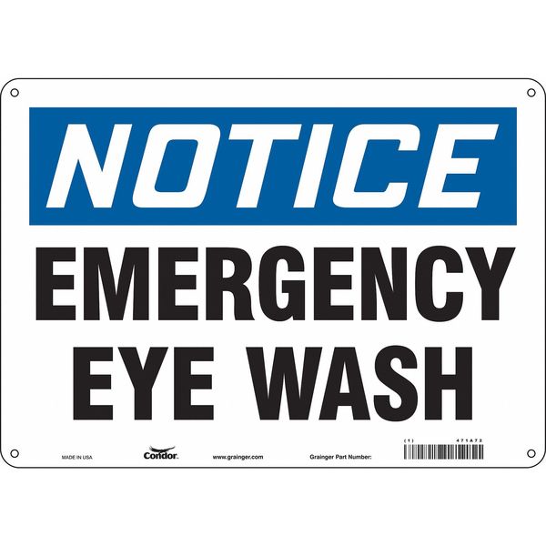 Safety Sign, 10 in Height, 14 in Width, Aluminum, Horizontal Rectangle, English, 471A72