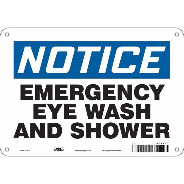 Safety Sign, 7 in Height, 10 in Width, Aluminum, Vertical Rectangle, English, 471A77
