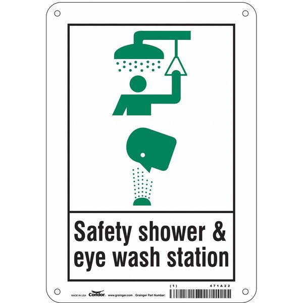 Safety Sign, 10 in Height, 7 in Width, Aluminum, Horizontal Rectangle, English, 471A22