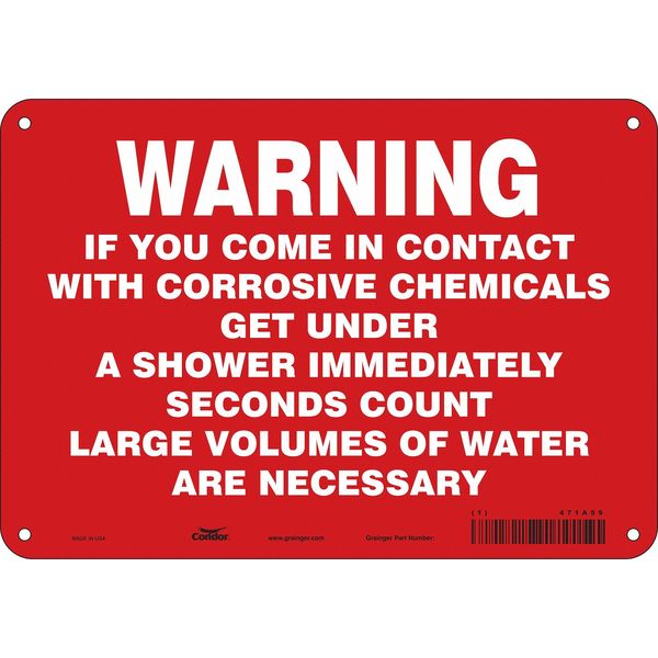 Safety Sign, 7 in Height, 10 in Width, Aluminum, Vertical Rectangle, English, 471A59