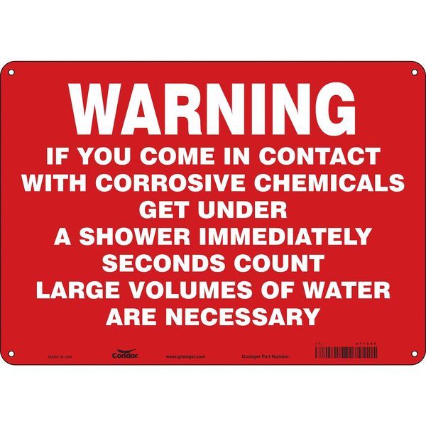 Safety Sign, 10 in Height, 14 in Width, Aluminum, Horizontal Rectangle, English, 471A60
