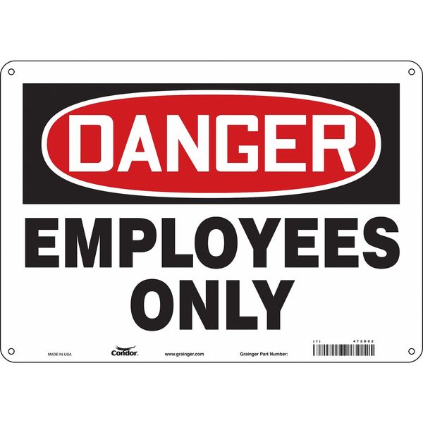 Safety Sign, 10 in Height, 14 in Width, Aluminum, Horizontal Rectangle, English, 472D02