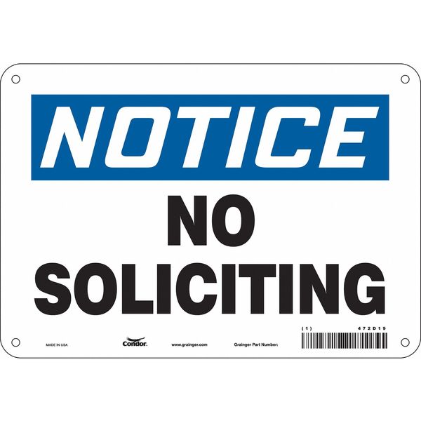 Safety Sign, 7 in Height, 10 in Width, Aluminum, Vertical Rectangle, English, 472D19