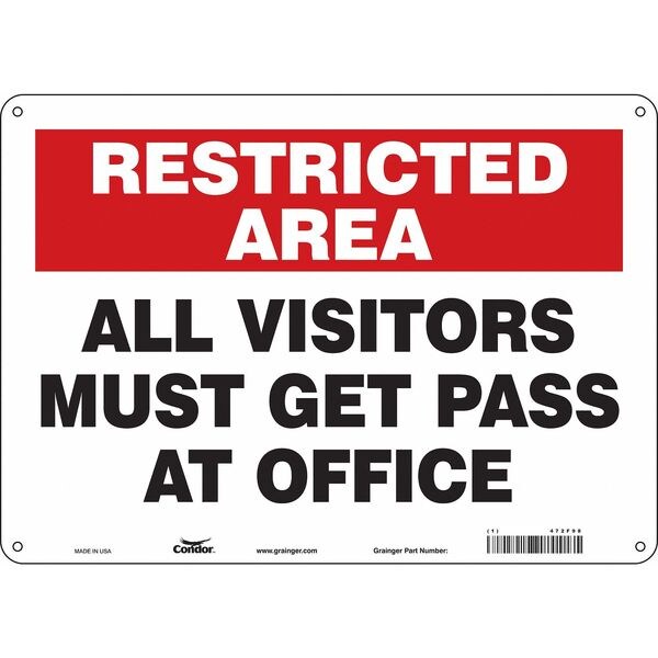 Safety Sign, 10 in Height, 14 in Width, Aluminum, Horizontal Rectangle, English, 472F98
