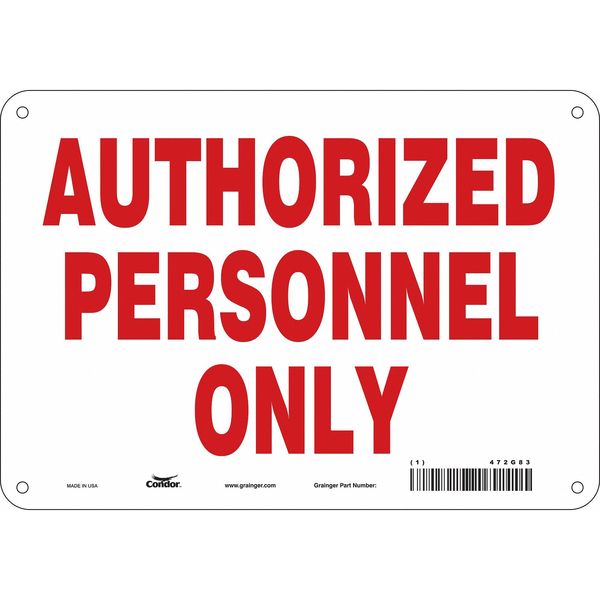 Safety Sign, 7 in Height, 10 in Width, Polyethylene, Vertical Rectangle, English, 472G83