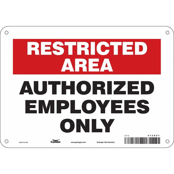 Safety Sign, 7 in Height, 10 in Width, Aluminum, Vertical Rectangle, English, 472G07
