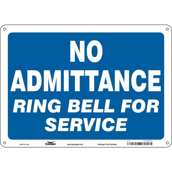 Safety Sign, 10 in Height, 14 in Width, Aluminum, Horizontal Rectangle, English, 472H84