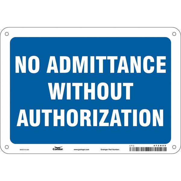Safety Sign, 7 in Height, 10 in Width, Aluminum, Vertical Rectangle, English, 472H89