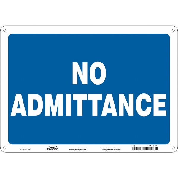 Safety Sign, 10 in Height, 14 in Width, Aluminum, Horizontal Rectangle, English, 472H72