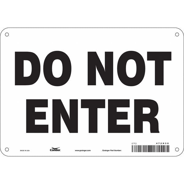 Safety Sign, 7 in Height, 10 in Width, Aluminum, Vertical Rectangle, English, 472H30
