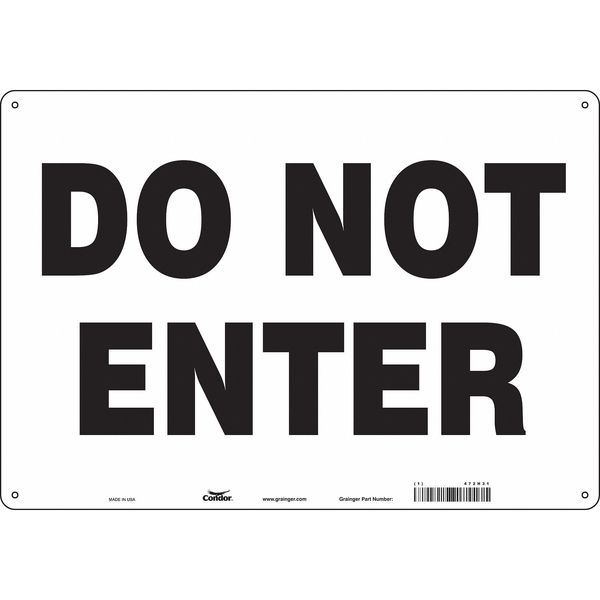 Safety Sign, 10 in Height, 14 in Width, Aluminum, Horizontal Rectangle, English, 472H31