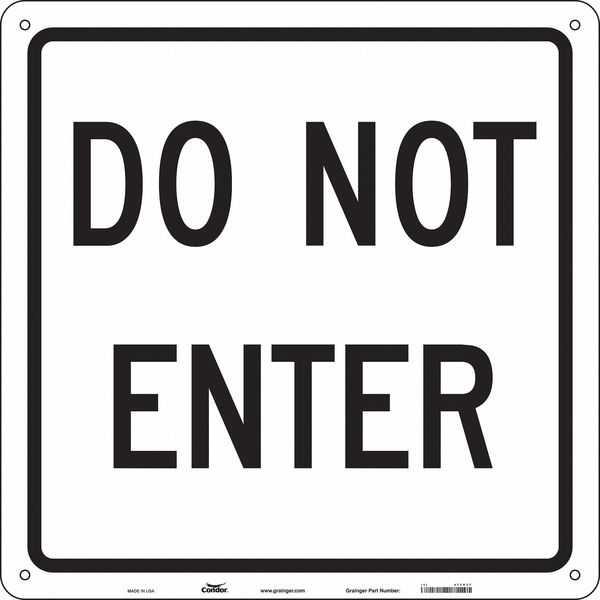 Safety Sign, 24 in Height, 24 in Width, Aluminum, Square, English