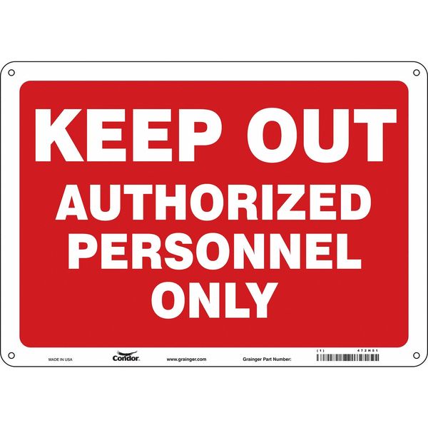 Safety Sign, 10 in Height, 14 in Width, Aluminum, Horizontal Rectangle, English, 472H51