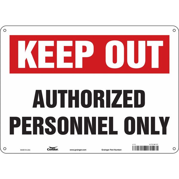 Safety Sign, 10 in Height, 14 in Width, Aluminum, Horizontal Rectangle, English, 472H57