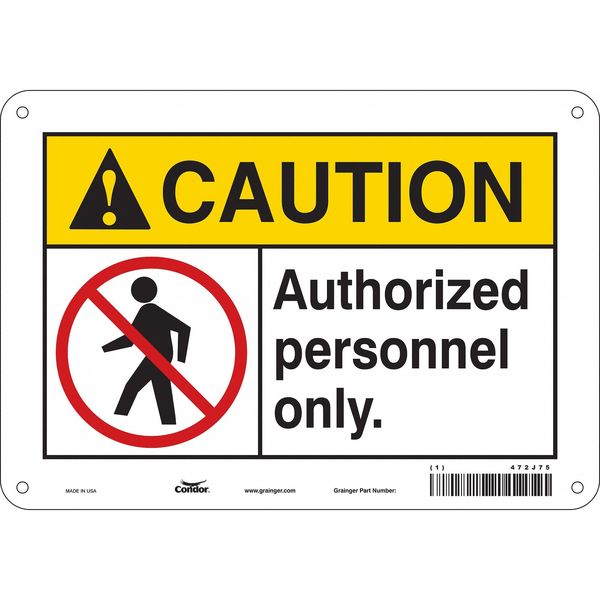 Safety Sign, 7 in Height, 10 in Width, Aluminum, Vertical Rectangle, English, 472J75