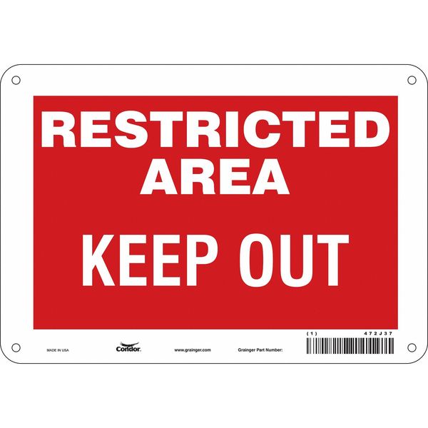 Safety Sign, 7 in Height, 10 in Width, Aluminum, Vertical Rectangle, English, 472J37