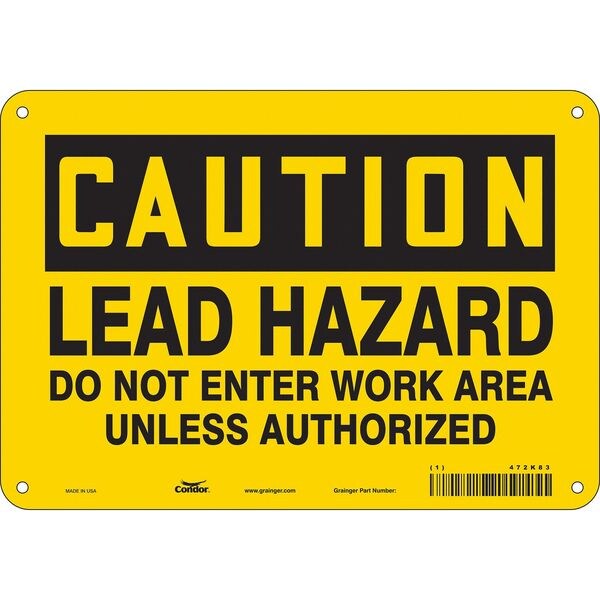 Safety Sign, 7 in Height, 10 in Width, Aluminum, Vertical Rectangle, English, 472K83