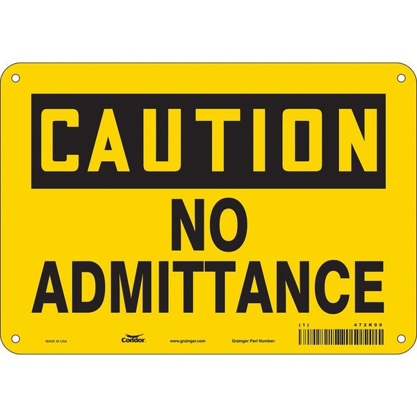 Safety Sign, 7 in Height, 10 in Width, Aluminum, Vertical Rectangle, English, 472K90