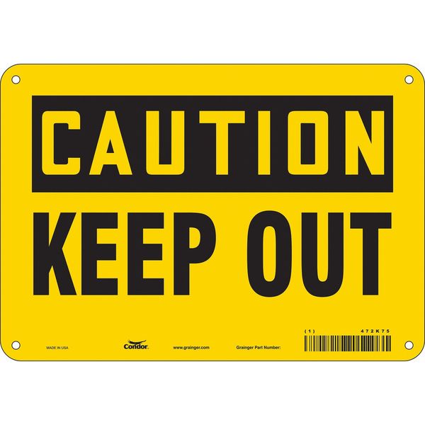 Safety Sign, 7 in Height, 10 in Width, Aluminum, Vertical Rectangle, English, 472K75