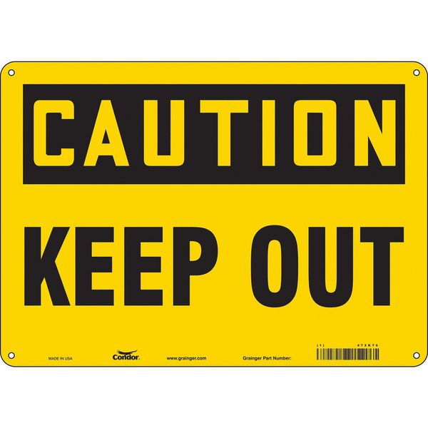 Safety Sign, 10 in Height, 14 in Width, Aluminum, Horizontal Rectangle, English, 472K76